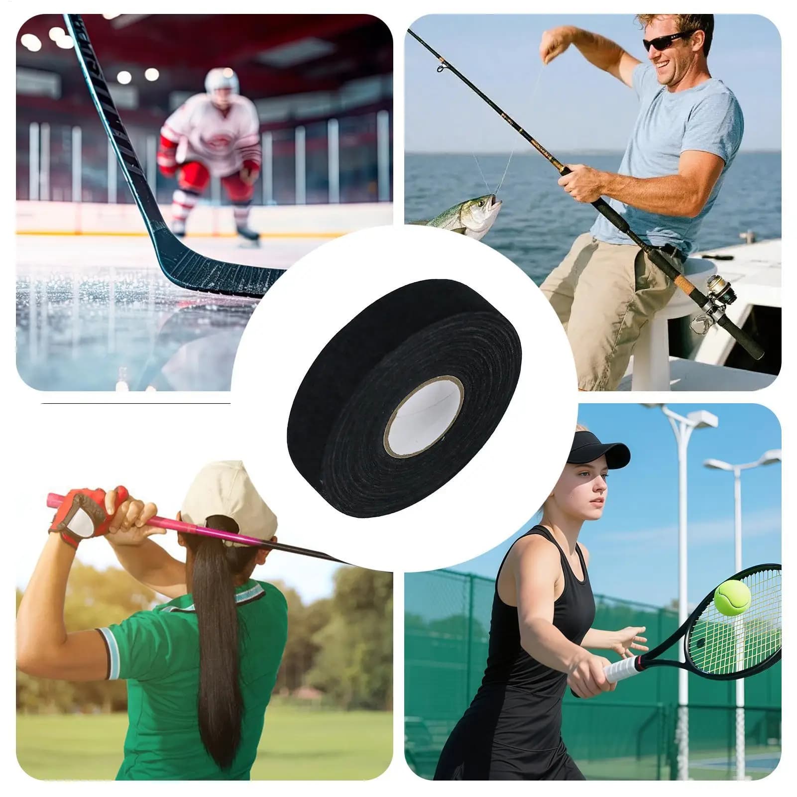 Nastro per Hockey 25m X 2.5cm, Nastro Antiscivolo Impermeabile per Racchette da Tennis, Baseball, Softball e Mazze da Golf