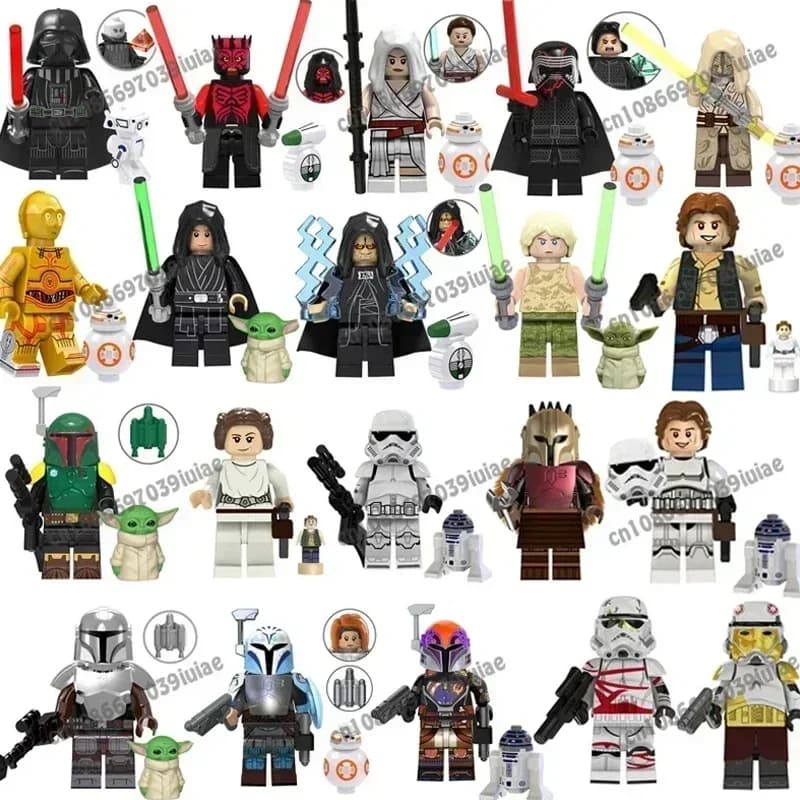 HEROCROSS STAR WARS Han Solo Leia C-3PO Boba Fett Robot Figure Giocattolo Mattoncini da Costruzione Bambola da Assemblare Blocchi da Costruzione Regalo di Compleanno