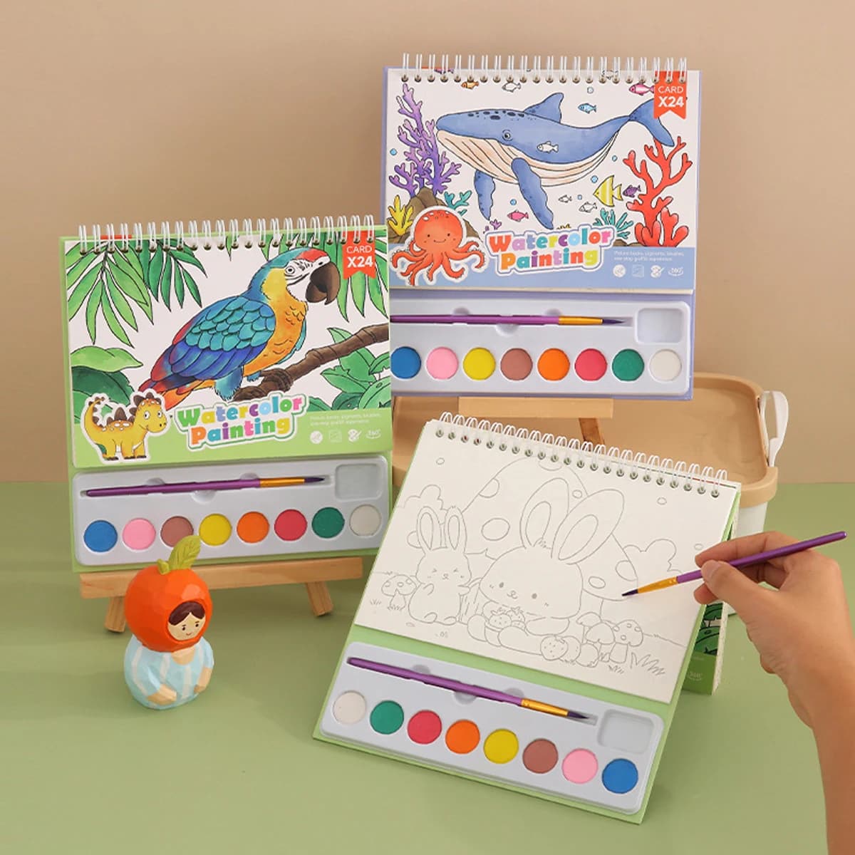 Set di libri da colorare per l'educazione precoce dei bambini con penna Disegno ad acqua Giocattoli Montessori Regalo Libro illustrato portatile Libro da disegno magico