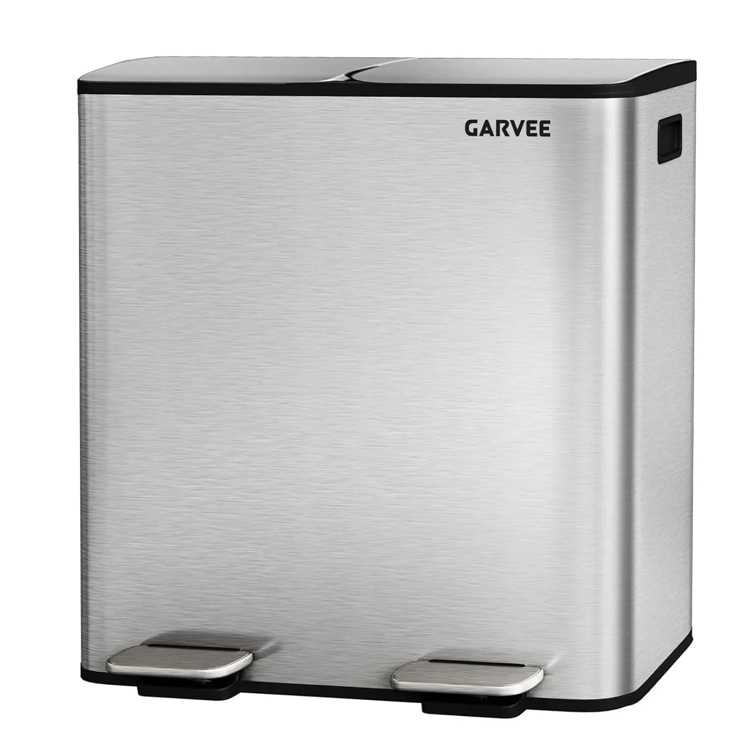 Dual 10.6 Gal Kitchen Trash Can – 2 X 10.6 Gallon Two-Compartment Garbage Bin, Fingerprint-Proof Stainless Steel, for Recycling & Household Waste