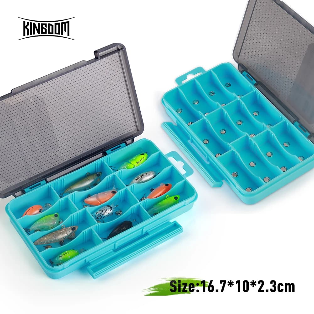 Kingdom Fishing Bait Lure Hook Box Portable Magnetic 16.7*10*2.8cm Fishing Tackle Box Adjustable Partition Fishing Accessories