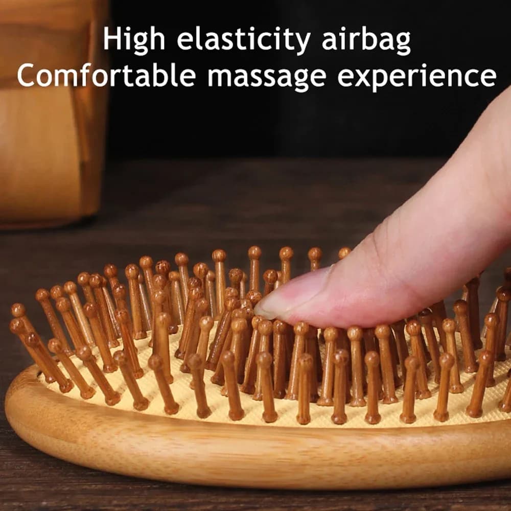 1 pcs Hair comb brush with bamboo air cushion for woman Disturbing Straightening Drying of the stroke Leather scalp Portable comb