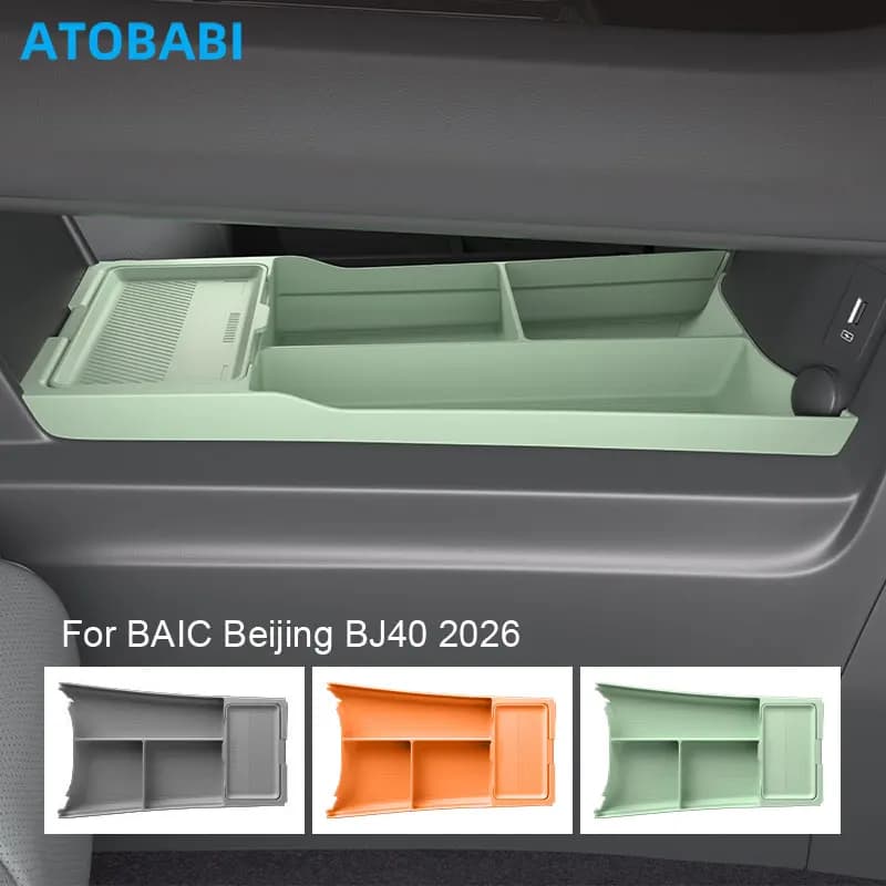 Scatola portaoggetti per auto BAIC Beijing BJ40 2026 SUV, organizer in silicone per bracciolo centrale sotto il sedile, accessori per veicoli