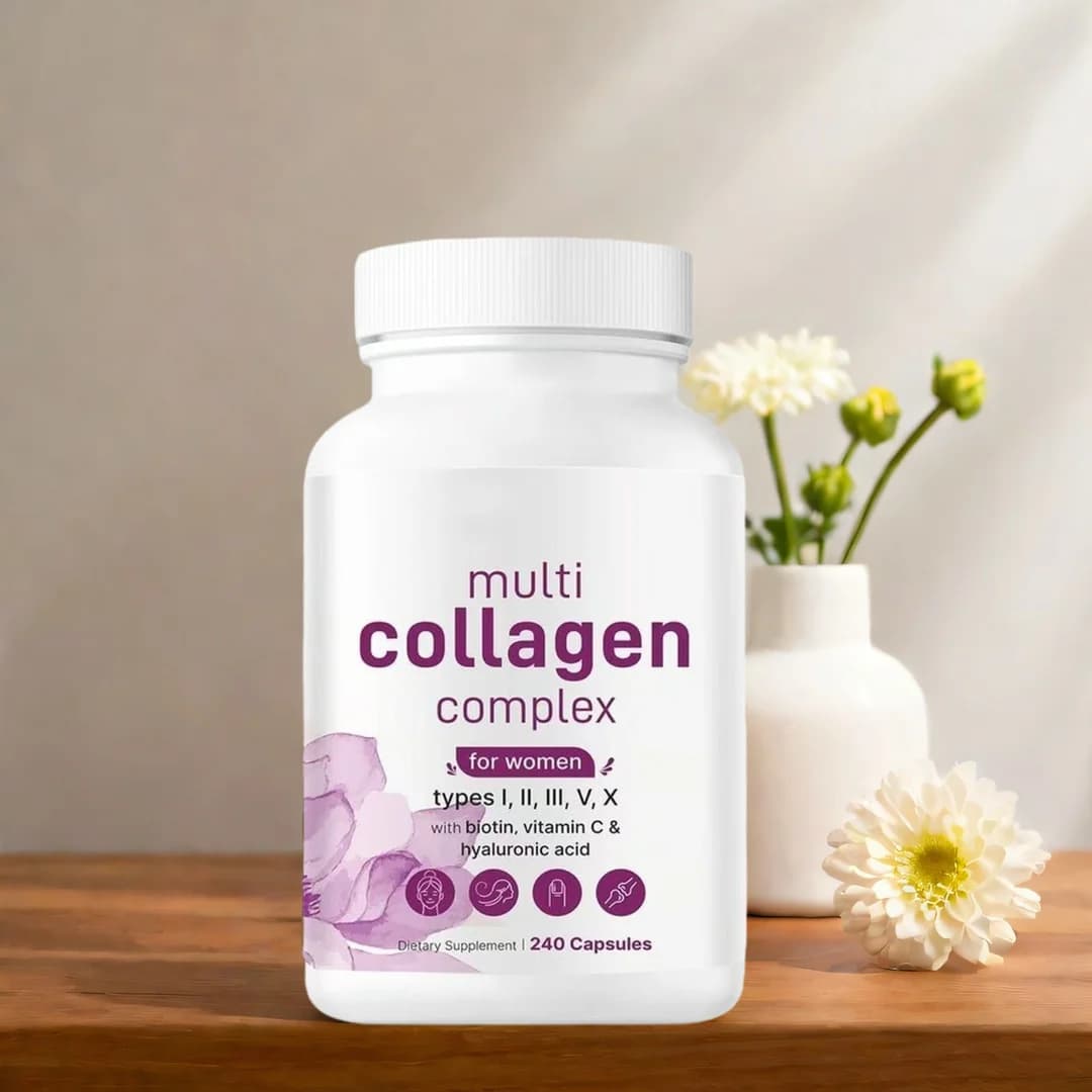 Complex multi collagen capsules for women Type I II III VX Skin brightening joints Nails Support for hair 240 capsules