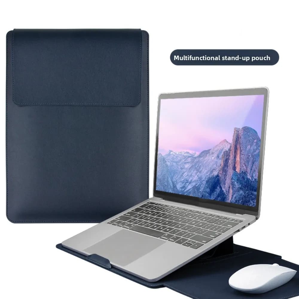 Custodia per Laptop in Pelle PU con Design a Supporto, Resistente alle Macchie, Ultra Sottile, con Piccola Borsa Inclusa