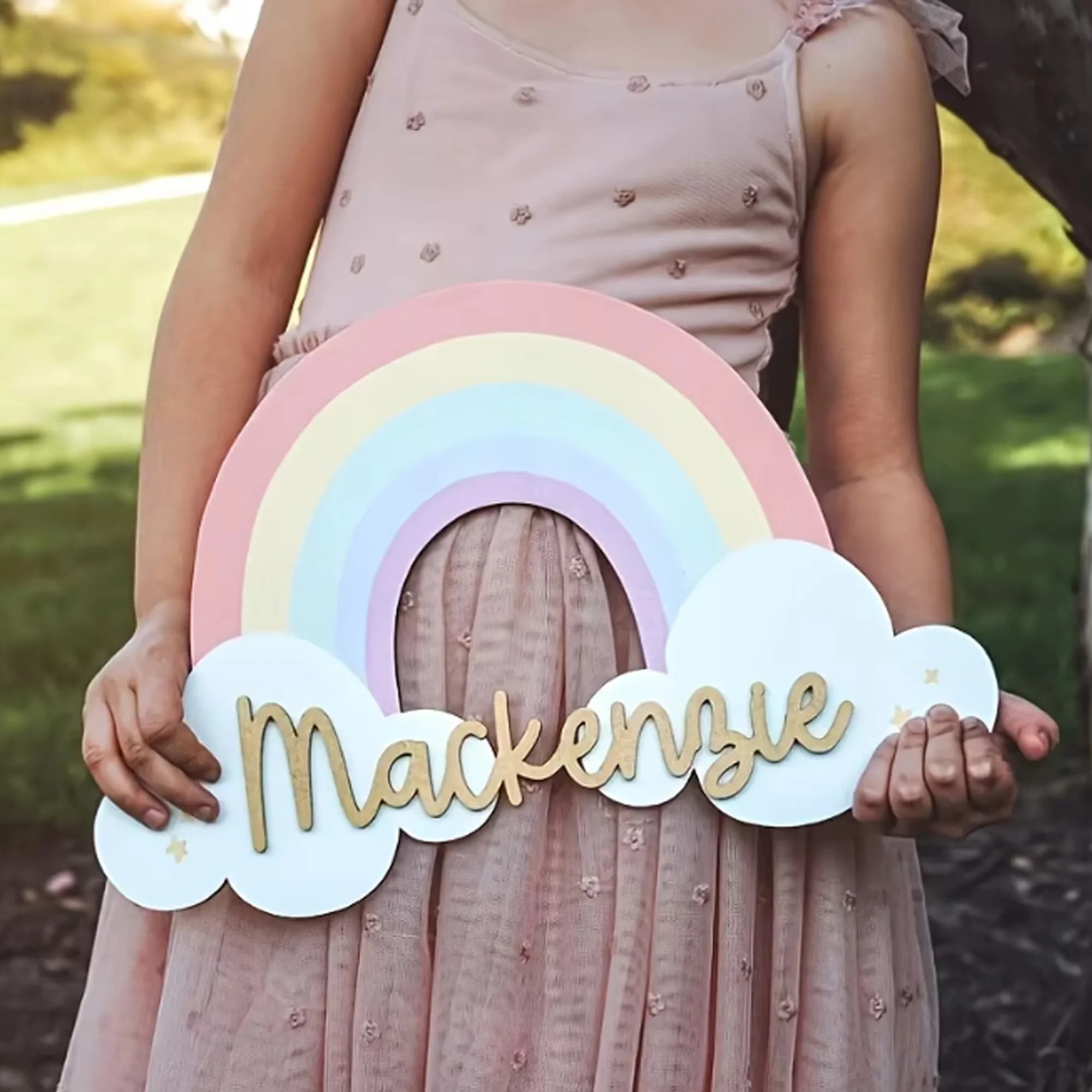 1 Piece Custom Wood Plate with Rainbow Star, Home Wall Decoration, Office, Door, Fai-da-Te, Painting, Gift for Asylum, Birthday, Wedding, School