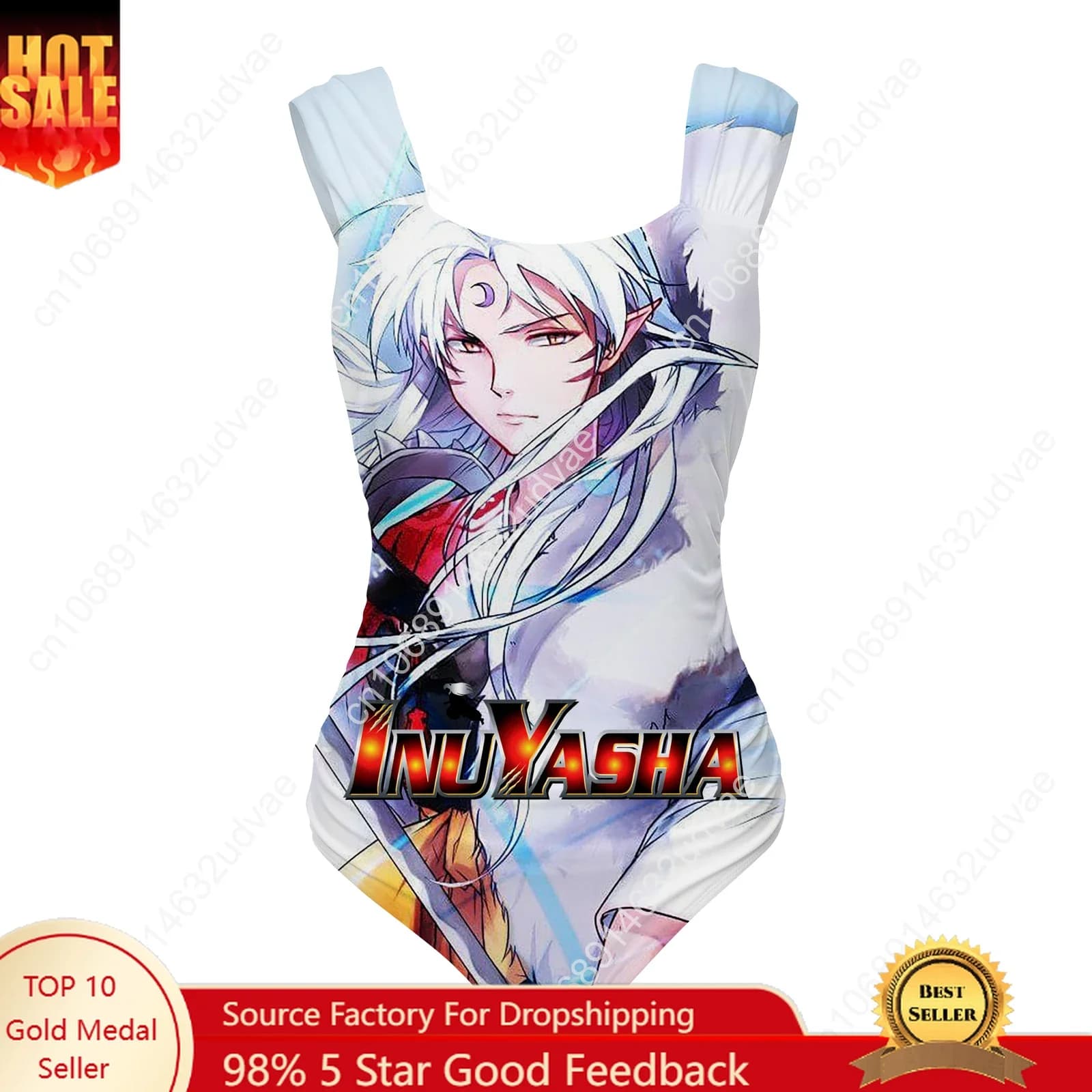 Swimwear Inuyasha Sesshomaru with Spalline Larghe, Sexy Custom Bikini for Pool and Beach