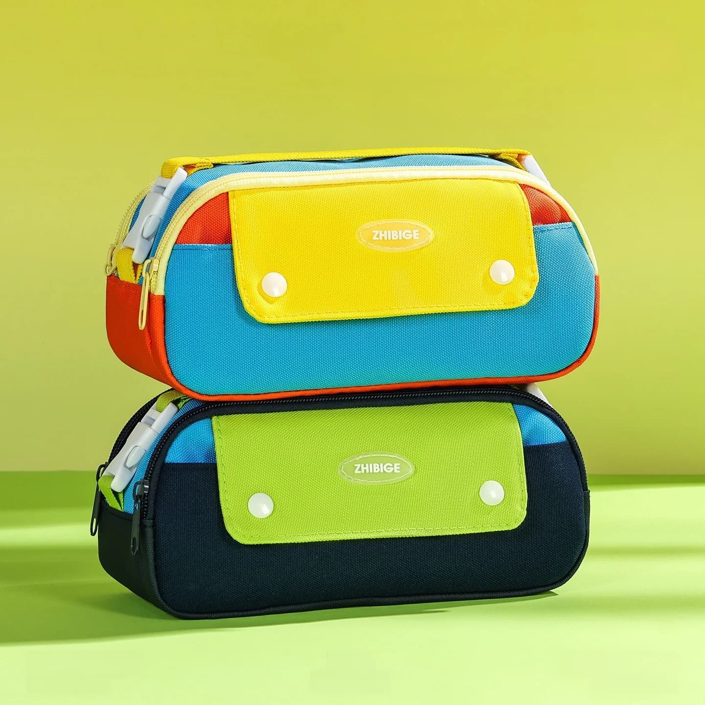 Multi Layers Pencil Case Retro Double Color Designs Japenese Style Storage Bag for Students Exams Back To School Supplies
