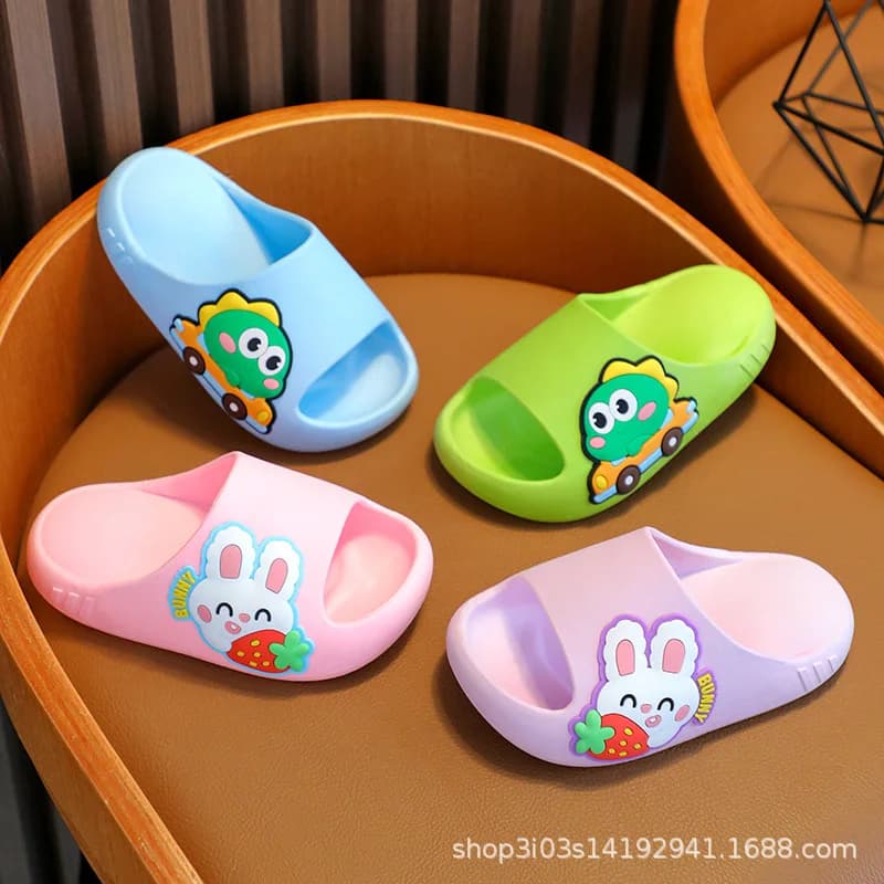 Children Soft-soled Non-slip Water Sandals Summer Kids Cartoon Thick-soled Beach Shoes Boy Girl Flip-flops Outdoor Casual Sandal