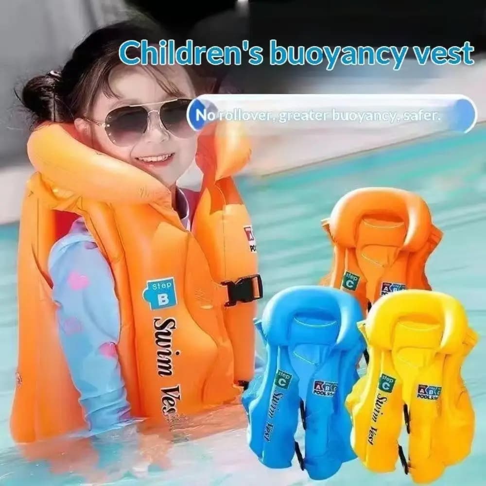 Inflatable Inflatable Life Jacket Portable Adjustable Swimming Vest Lightweight Build Bright Color Rafting Safety Vest