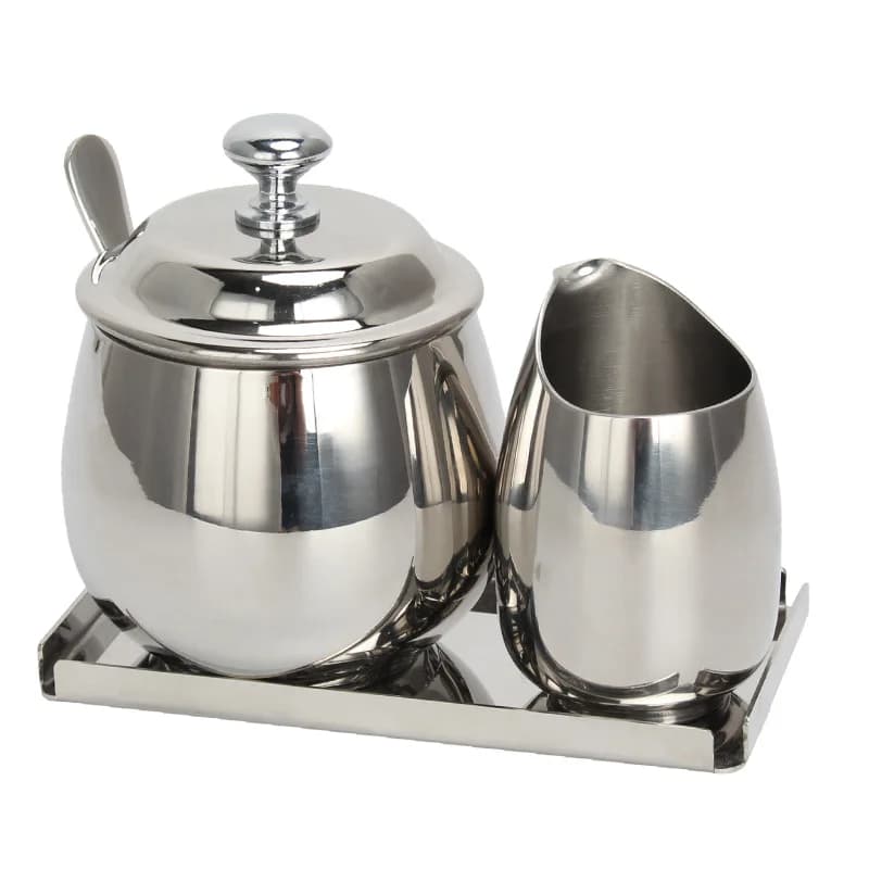 Set di barattoli per condimenti in acciaio inossidabile, sale e pepe, barattolo di spezie con cucchiaio, barattolo di zucchero, strumento per tazze di salsa, contenitore per la cucina