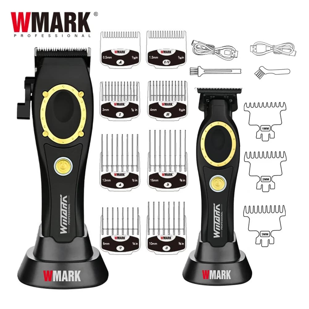 NG-7030 WMARK Professional haircut from barber for men with charging base Trimmer 4500 mAh High speed magnetic comb 8500 rpm