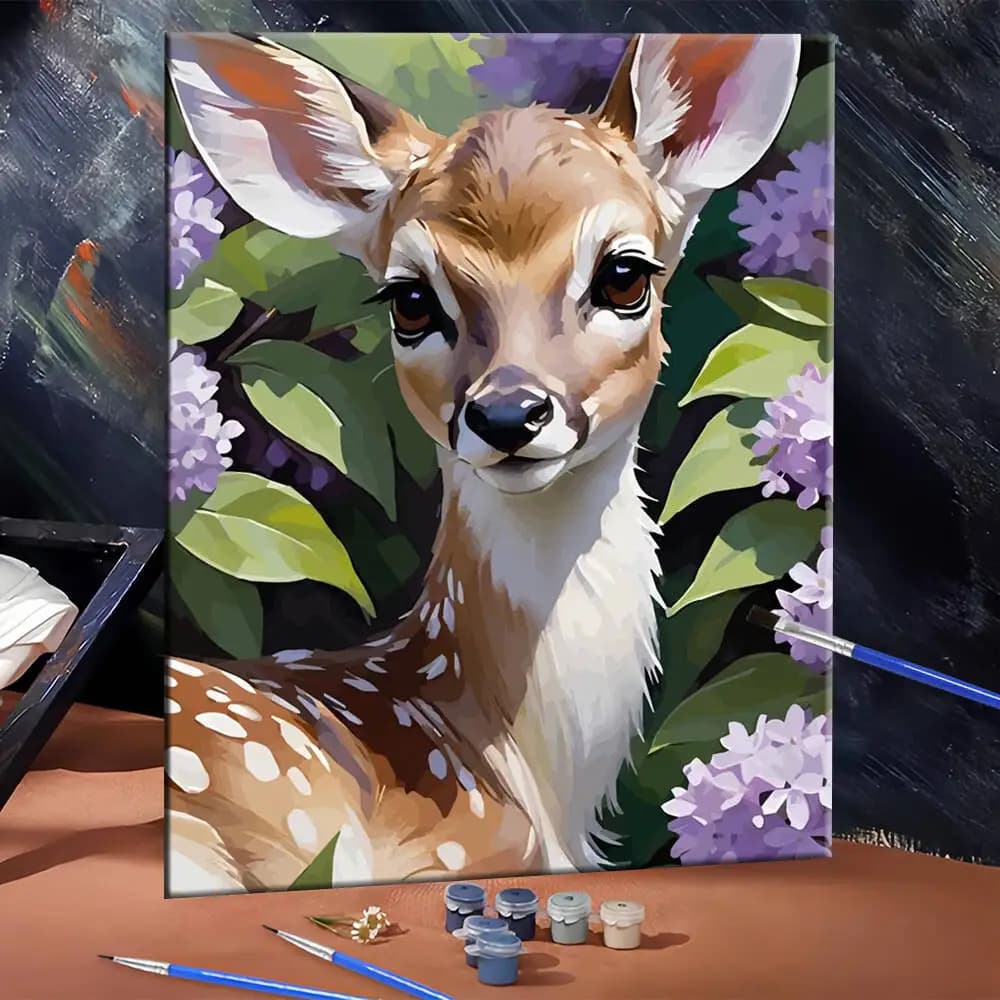 Painting By Numbers Deer Digital Oil Painting Animal DIY Cartoon Kit For Beginner Acrylic Paint Home Decor Gift