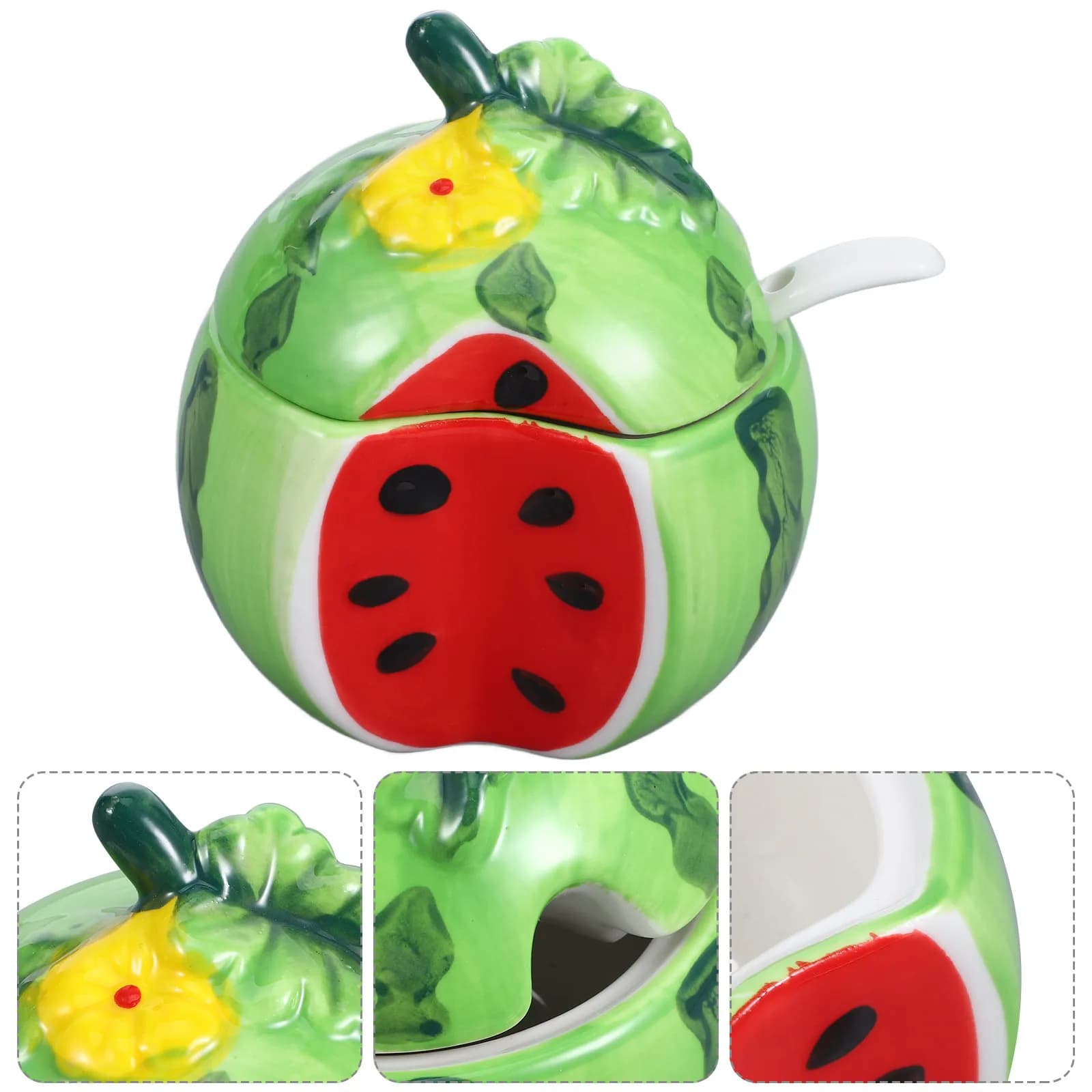 Set di Barattoli in Ceramica a Forma di Frutta per Conservazione in Cucina, Contenitori per Sale, Zucchero, Spezie e Condimenti con Coperchio, Elegante Decorazione per la Casa