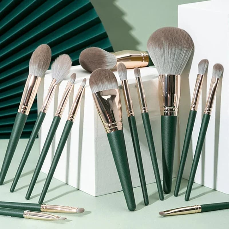 14 pcs set of brushes for make-up eye shadow background woman brush cosmetic shady fard beauty soft tools for make-up bag tool for make-up