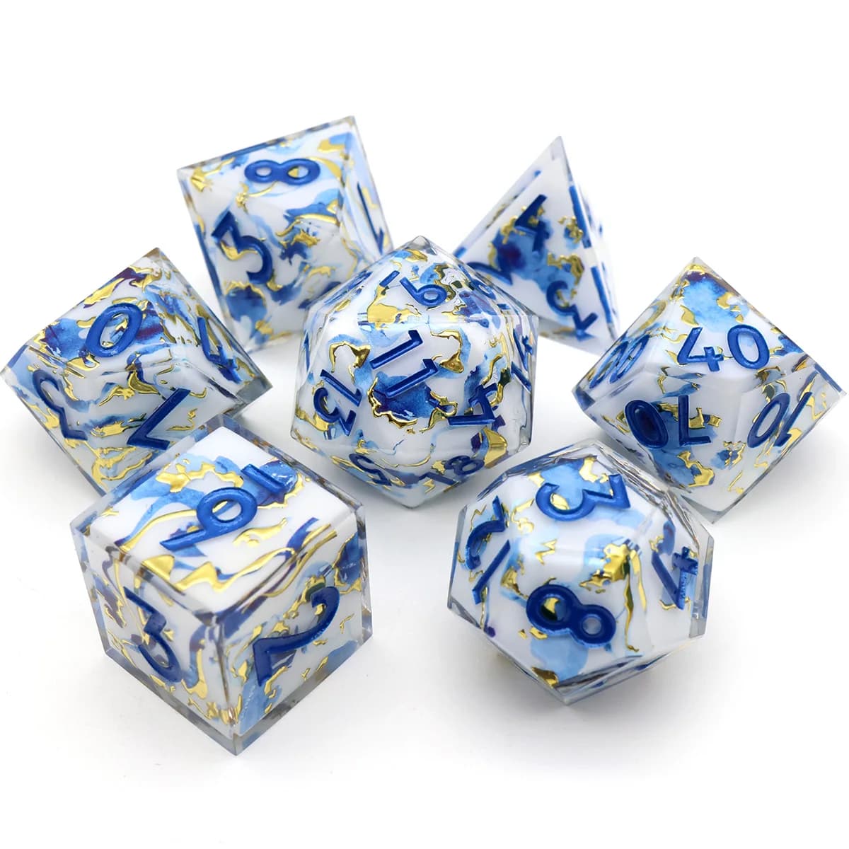 Gioco di ruolo fatto a mano giochi da tavolo giochi da tavolo dadi RPG dadi taglienti DND regalo resina DND dadi Set-L21 marmo