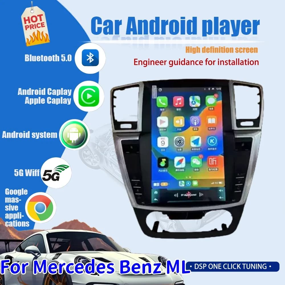 NEW For Mercedes Benz ML W166 GL X166 ML300 ML350 ML400 ML550 GL350 GL400 Screen Android13 Car Radio Multimedia Player Carplay