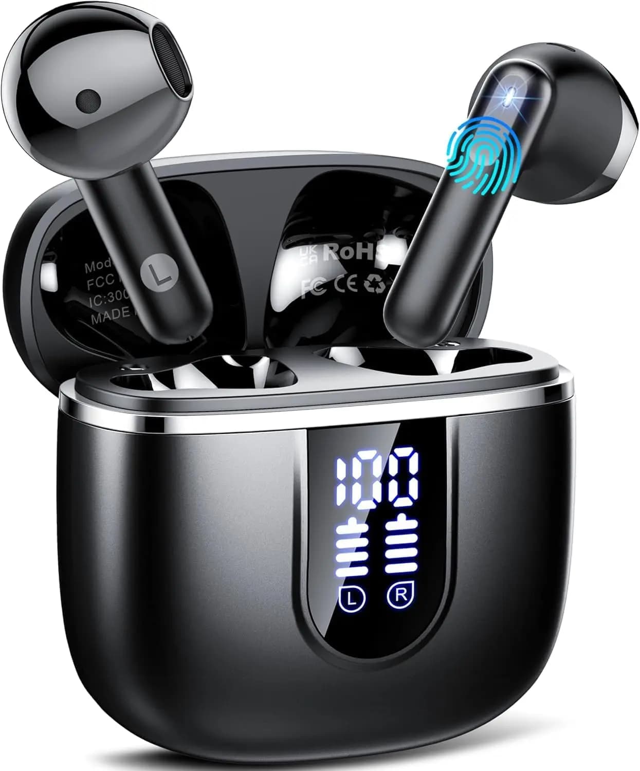 Auricolari Bluetooth 5.4, 40 ore di riproduzione, impermeabili IP7, cancellazione del rumore ENC