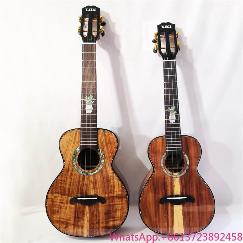 Ukulele in Legno di Koa Massiccio, Ukulele Misura Concerto
