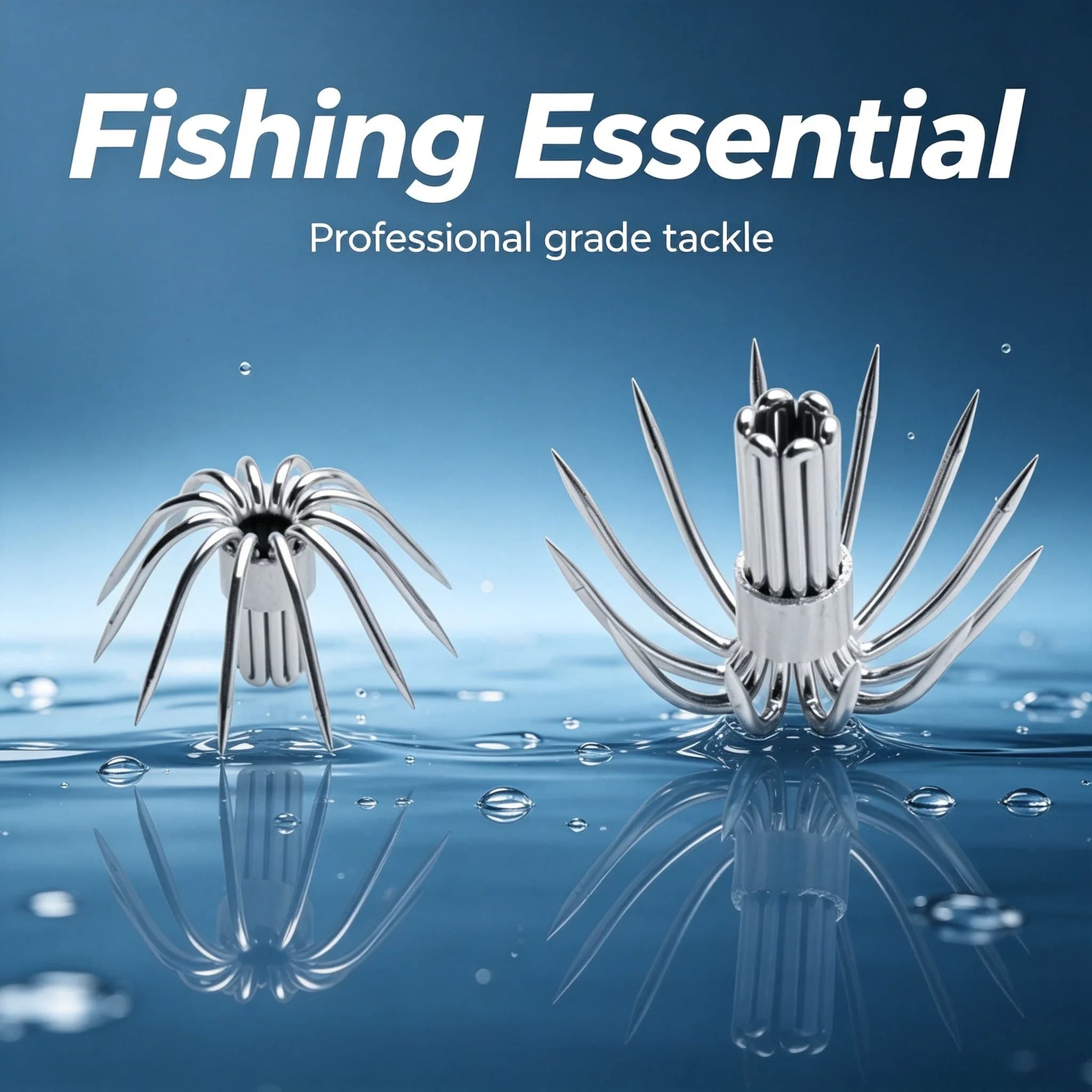 100 PCS Polished Stainless-Steel Curved Prong Squid Umbrella Hook Anchor Jig Corrosion Resistant for Saltwater Sea Fishing