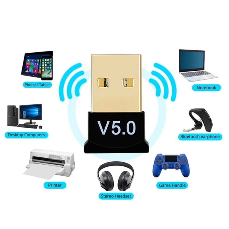 Ricevitore Bluetooth 5.0 Adattatore Bluetooth wireless USB Trasmettitore dongle per PC Computer portatile Auricolare Gamepad Dispositivi della stampante