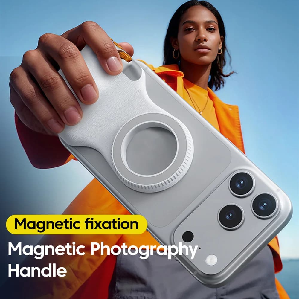 Bluetooth Magnetic Grip for Smartphone with Wireless Remote Control for Photography, Compatible with iOS and Android