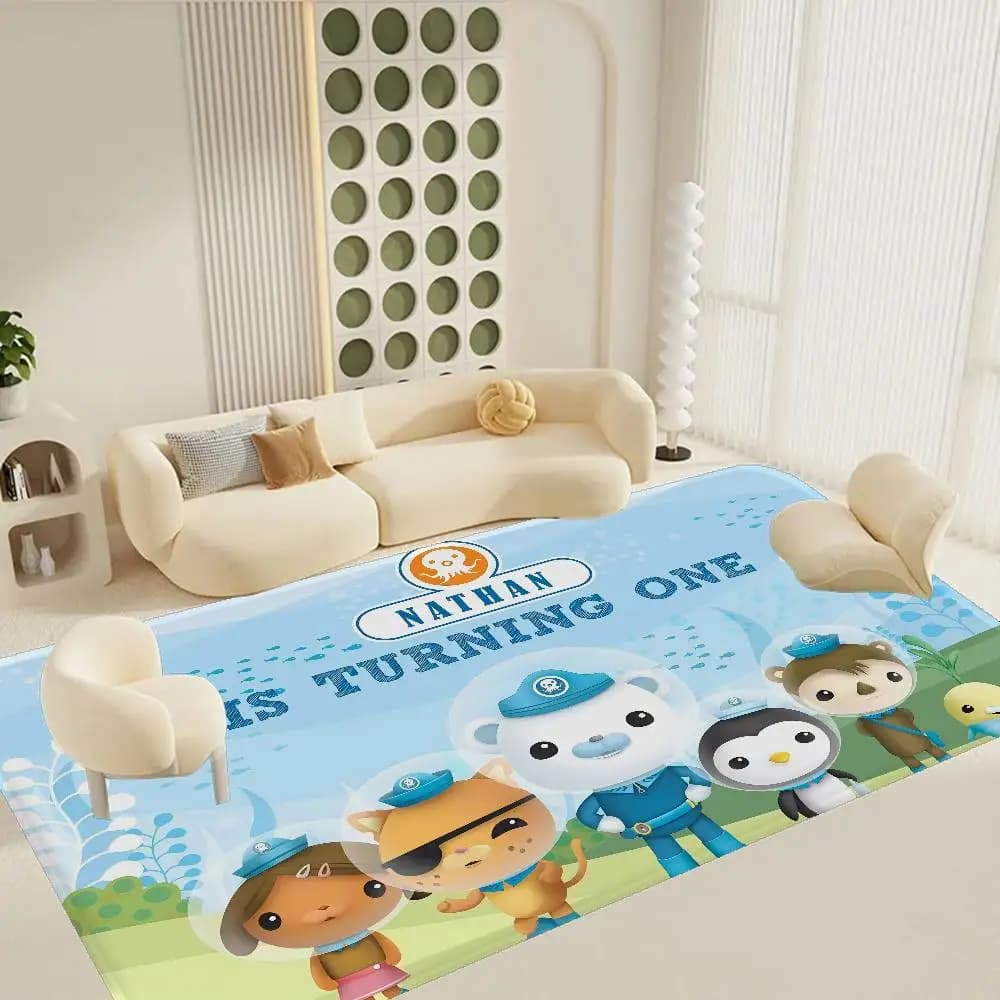 Tappetino da pavimento con disegno dei O-Octonauts, rettangolare, antiscivolo, morbido, per la casa, per porta d'ingresso, per interni ed esterni, per decorazioni per hotel