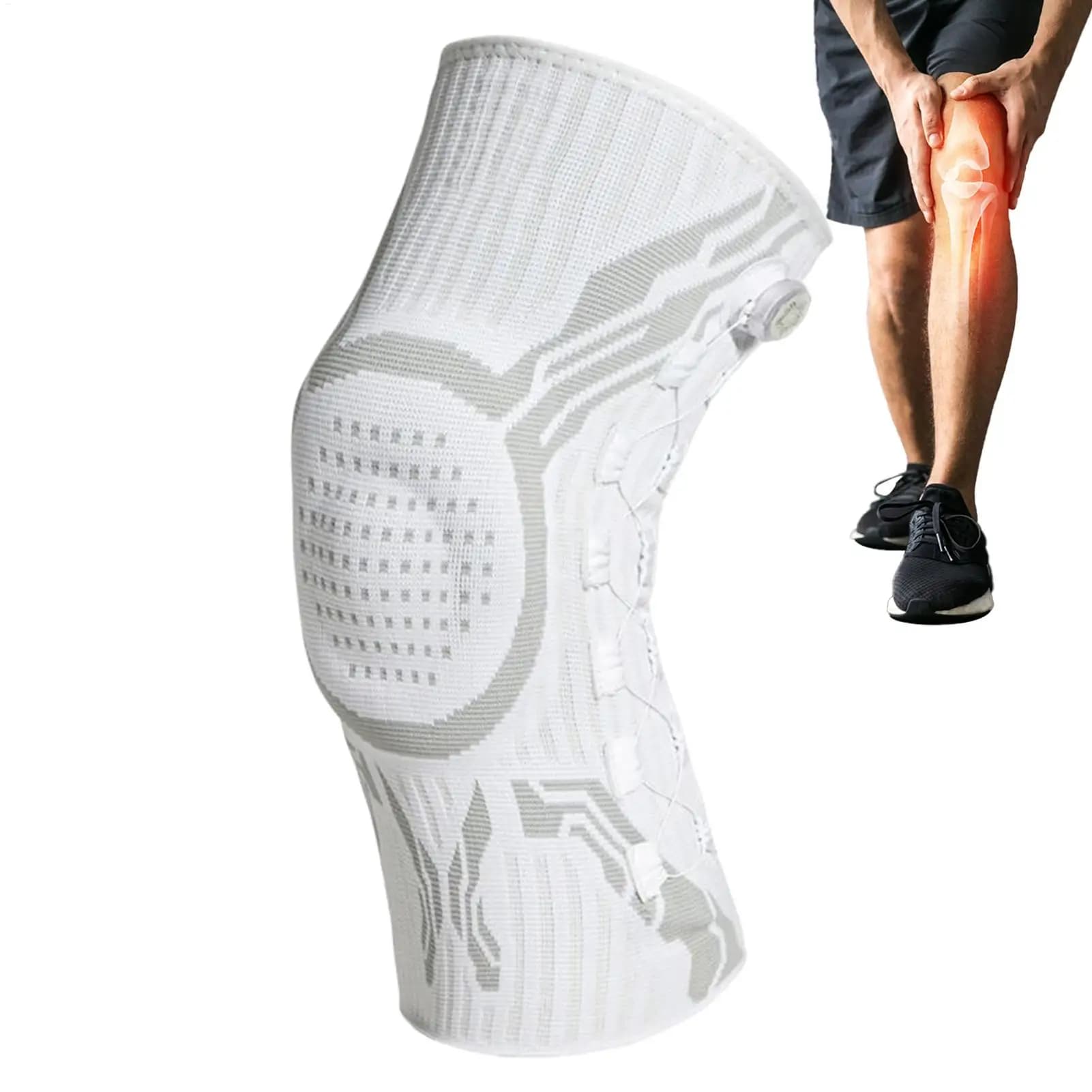 Supporto Professionale per Rotula, Ginocchiera Compressiva per Uomo e Donna, Sollievo dal Dolore al Ginocchio, per Corsa e Sollevamento Pesi