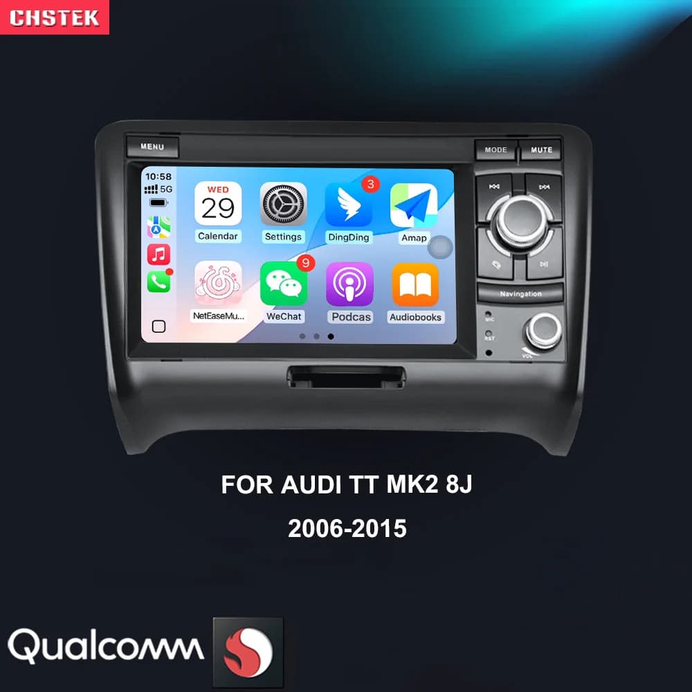 CHSTEK Autoradio Android 13 Carplay Per Audi TT MK2 8J 2006-2015 Automotiva di Navigazione Bluetooth WIFI 4G 256G Multimedia Stereo
