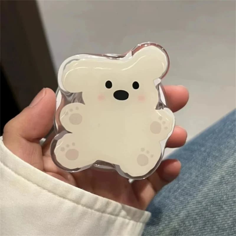 Coreano simpatico cartone animato Blush Puppy per telefono magnetico Magsafe Griptok Grip Tok Stand per iPhone 15 staffa di ricarica Wireless