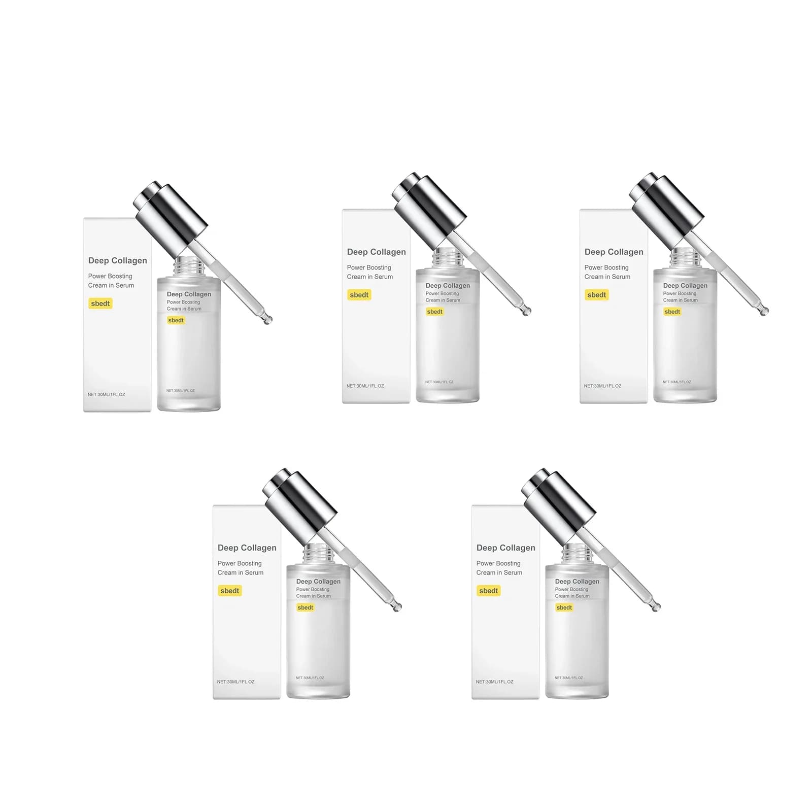 1/2/3/4/5X 30ml Essenza Idratante - Idratazione a Lunga Durata e Illuminante per la Pelle, Leggera e ad Assorbimento Rapido per Tutti i Tipi di Pelle