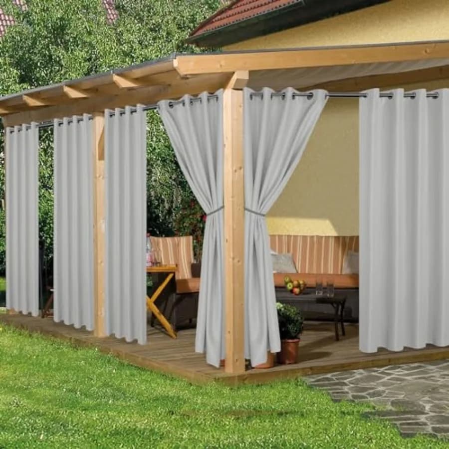 Tende da Esterno Impermeabili per Patio, 6 Pannelli - 54x84 Pollici - Tende Esterne Resistenti alle Intemperie per Cabana, Portico, Pergola