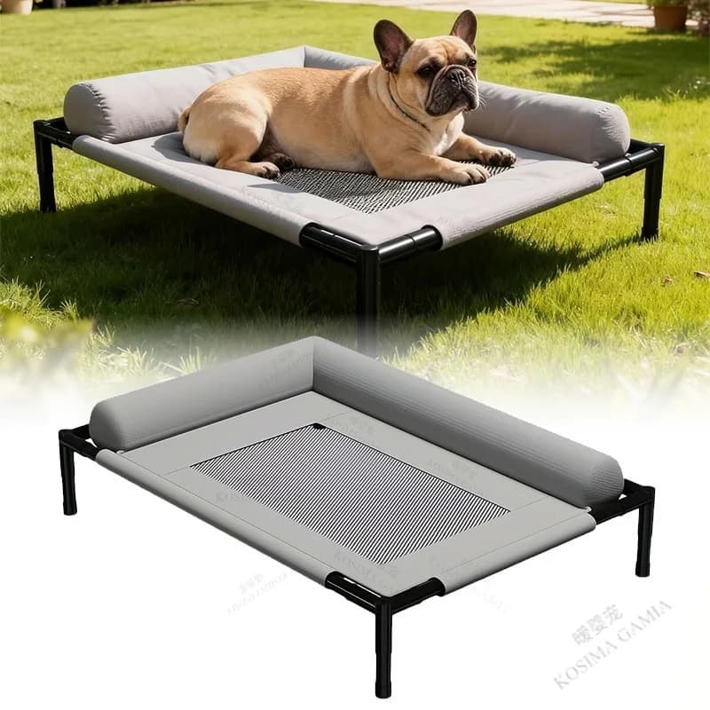 Cuccia rinfrescante rialzata per cani, portatile, lavabile, a rete traspirante, per gatti e cani, da interno ed esterno, antigraffio, impermeabile HD