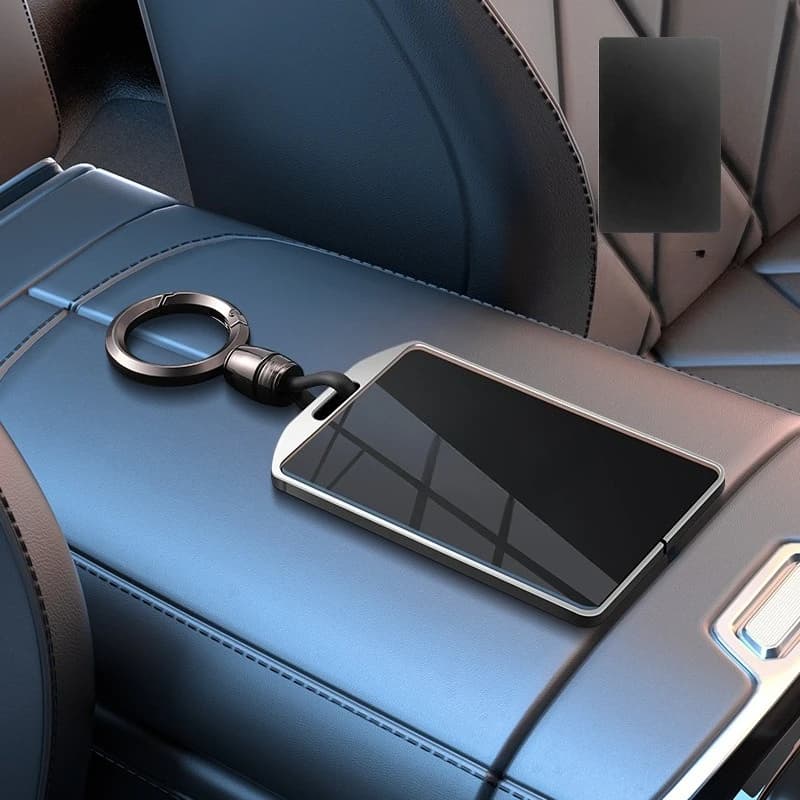 Premium Zinc Alloy Card Key Cover Case for Tesla Model Y/Model 3/Model X NFC Card - Protective Shell Keychain