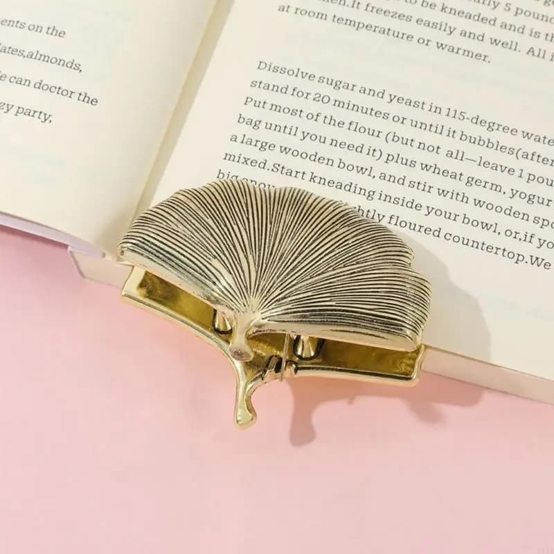 Segnalibri in metallo retrò Clip Fiore Foglie ginkgo Clip porta pagine per libri per riviste Notebook Agende e album K1KF
