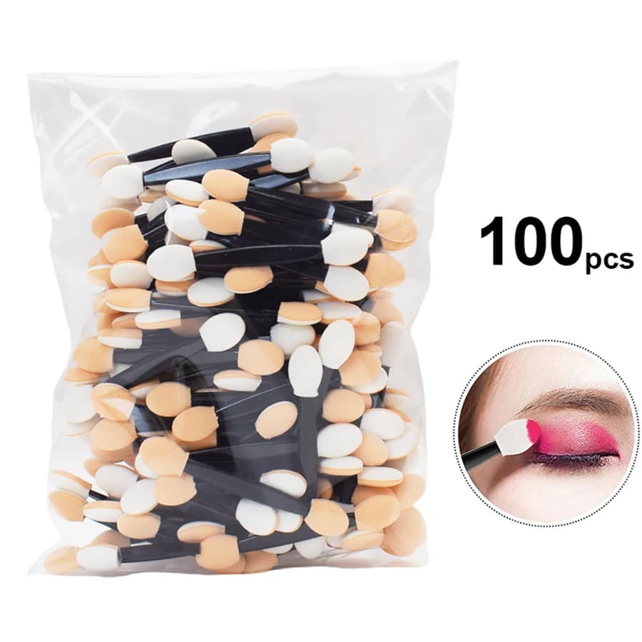 50/100 pz/borsa piccoli applicatori di ombretti portatili In massa doppia spugna ombretto pennello trucco Mini strumenti all'ingrosso