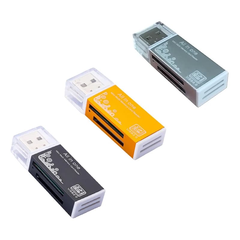 1 pz Lettore di Schede In Lega 4 Porte USB 2.0 Micro SD TF M2 MS Pro Duo MMC SDHC DV Adattatore Della Scheda di Memoria Della Fotocamera Del Telefono