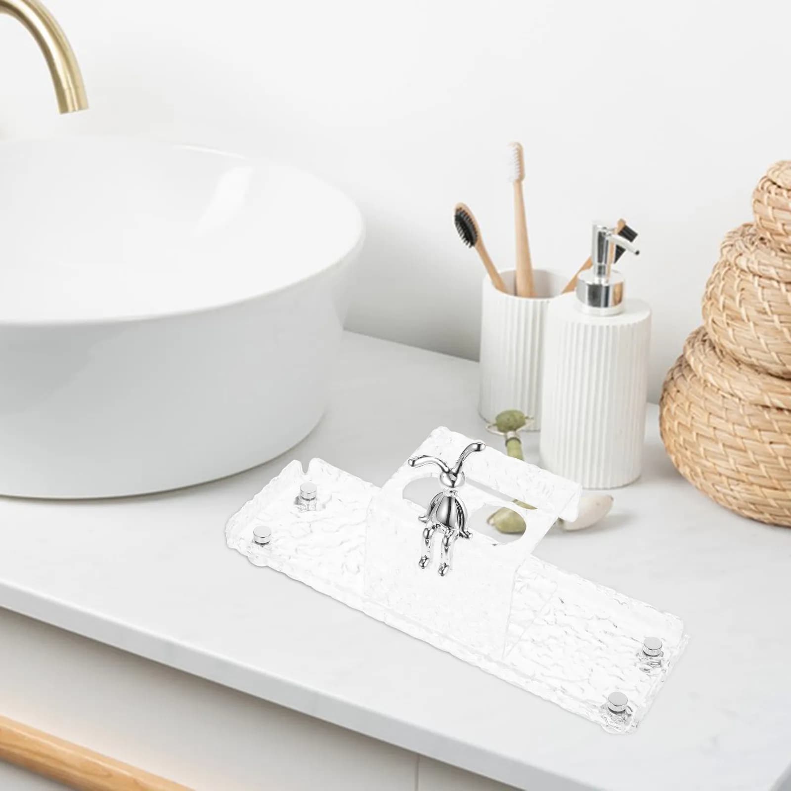 Acrylic Electric Toothbrush Holder Display Stand for Bathroom Countertop Organizer Tray Shaver Cleansing Instrument Storage Rack