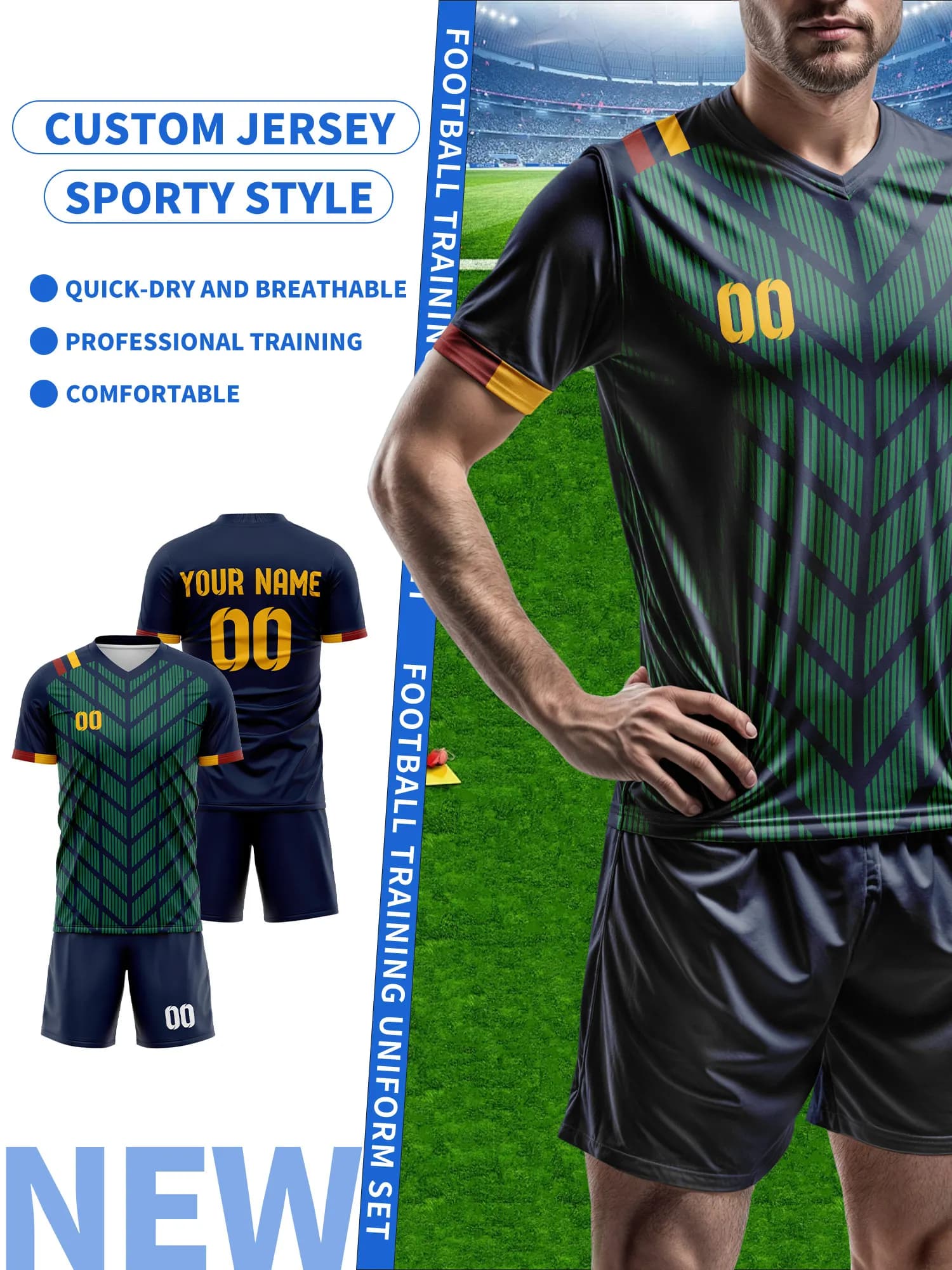 Create Your Custom Football Knit | Name and Number Custom | Breathable Football Training Knit, Custom Football Knit for Football Fans