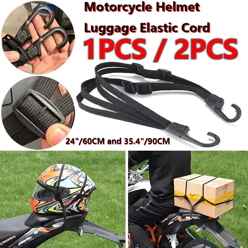 Cinghia Antifurto per Casco 24"/60Cm e 35.4"/90Cm, Corda Elastica Retrattile per Bagagli, Moto e Biciclette