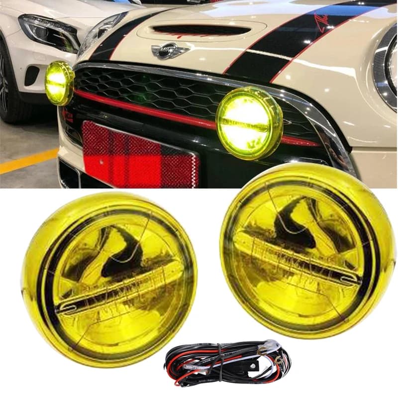 2 pz Paraurti Anteriore LED DRL Luci di Rally diurne Halo Anello di Guida Della Lampada Della Luce di Nebbia Per MINI Cooper R55 R56 R57 R58 R59