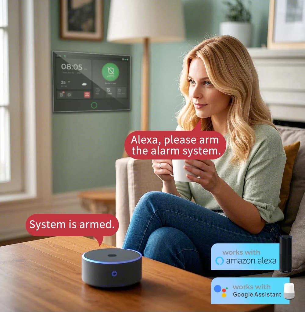 2026new 2025 Smart Home Alarm System Set G74 Protection Tuya 7-inch IPS Display Screen PIR Door Sensor Remote Control Wifi 4G Ne