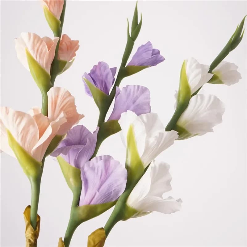 4Pc/lot Moisturizing Gladiolus Real Touch Artificial Flowers for Wedding Decor Fake Flowers Luxury Home Decoration Party Floral