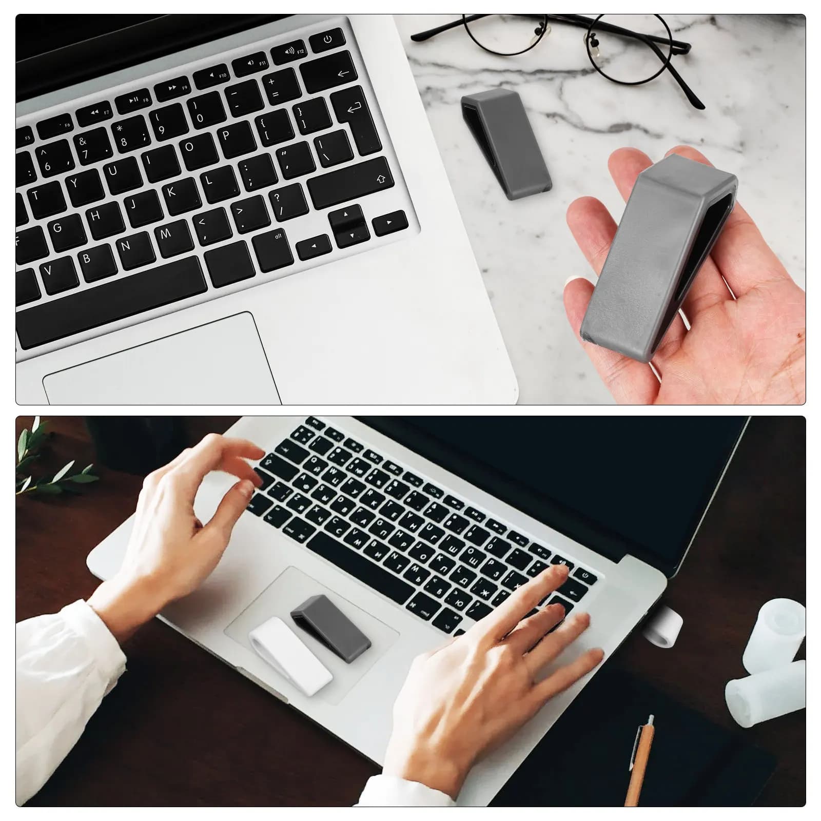 Supporto per Laptop Regolabile 4 Pezzi, Stand Ergonomico Ventilato per Computer Portatile, Uso Ufficio
