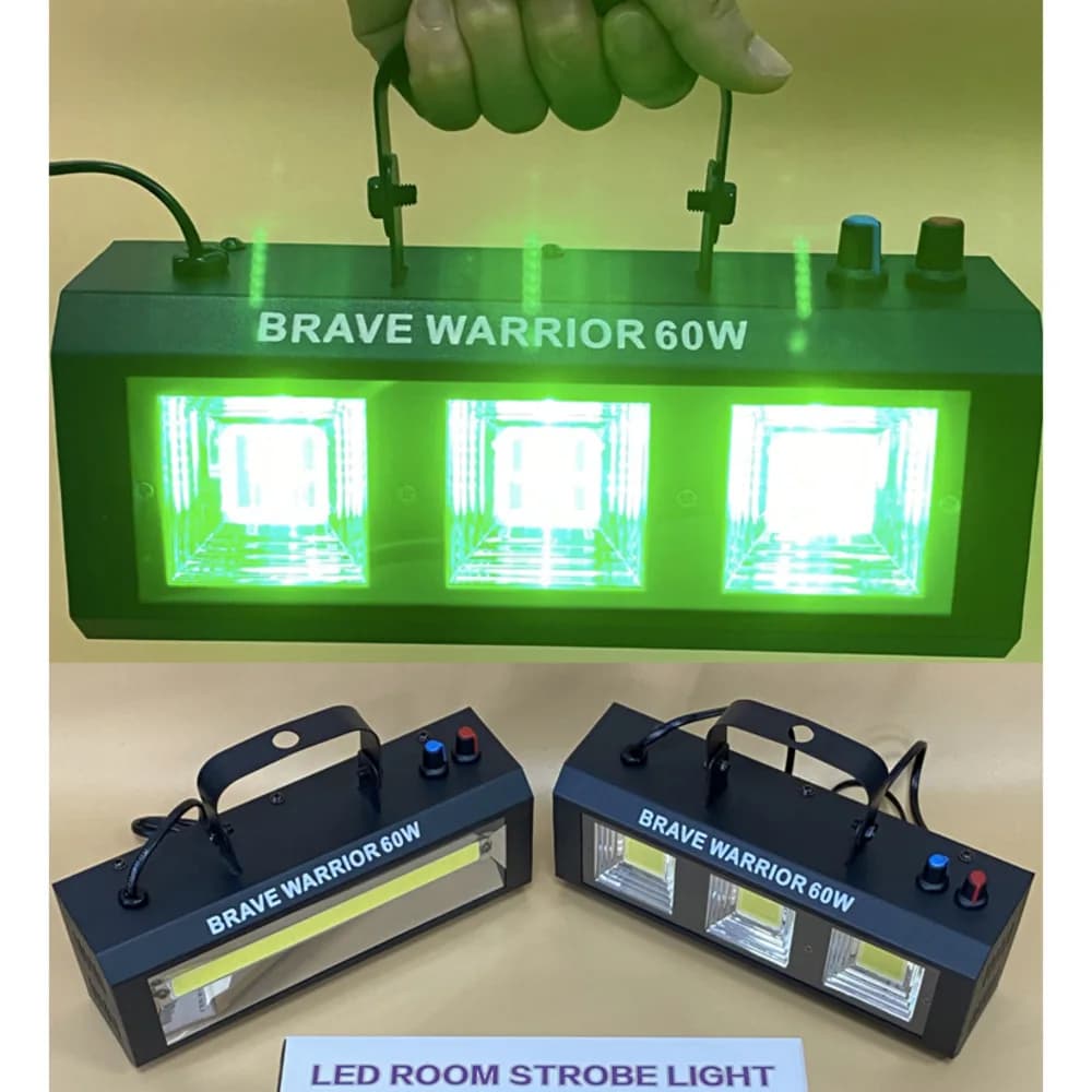Proiettore stroboscopico a LED per Halloween RGB Luce stroboscopica da discoteca bianca 60W Stroboscopi per feste con suono per pubblicità sul palco Palla nuziale DJ