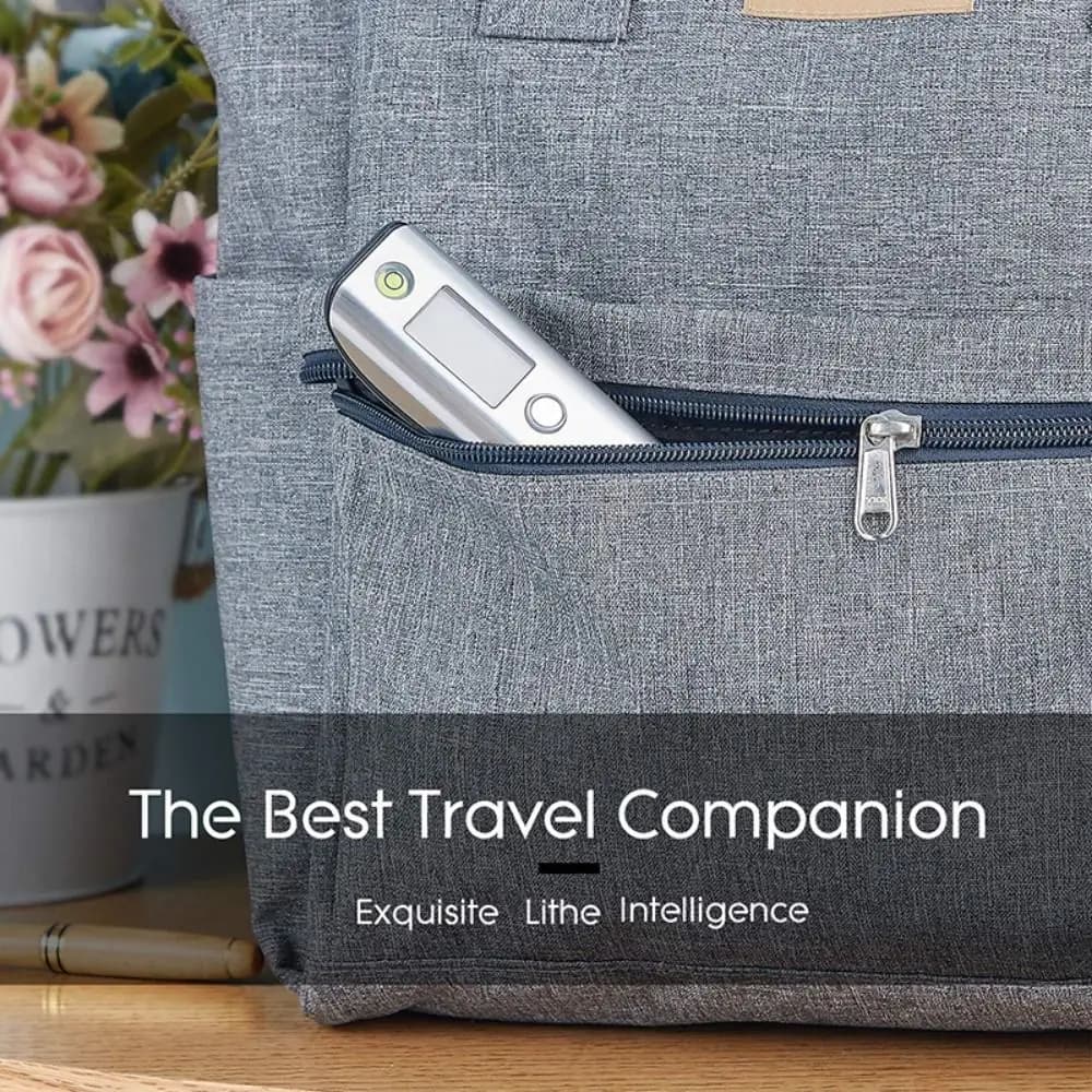 Backlight LCD Display Digital Luggage Scale Stainless Steel Cover Tare Function Portable Hanging Scale with 1m Tape Measure
