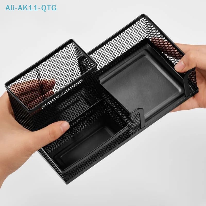 Organizzatore da scrivania creativo in metallo, porta penne, portadocumenti, scatola portaoggetti a 3 scomparti, accessori per ufficio.