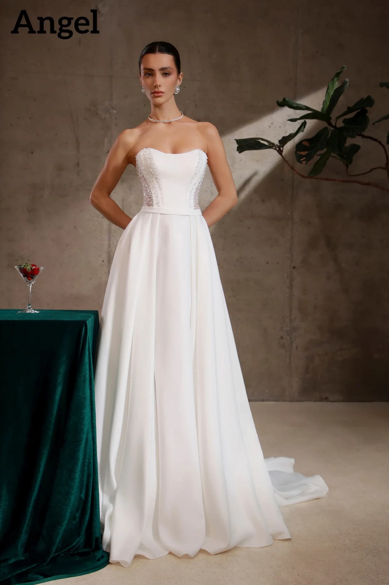 ANGEL Elegant Satin Wedding Dresses 2026 Sweetheart Beads Long Bride Dress With Train Ivory Bridal Gown Vestidos De Novia Custom