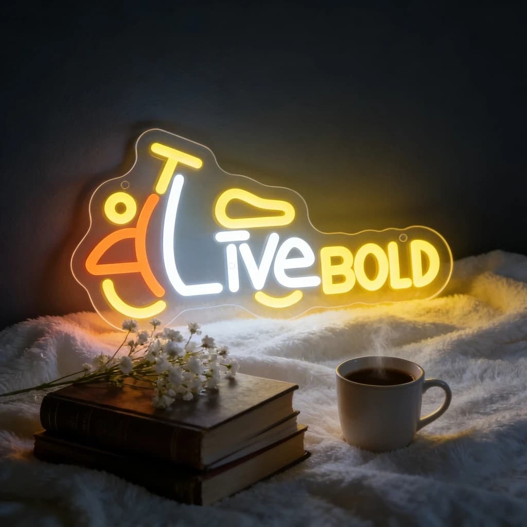 Insegna al Neon a LED con Design Bicicletta, Arte Murale per Camera da Letto, Soggiorno, Ufficio, Caffetteria, Decorazione con Citazione Ispirazionale che Crea un'Atmosfera Accogliente