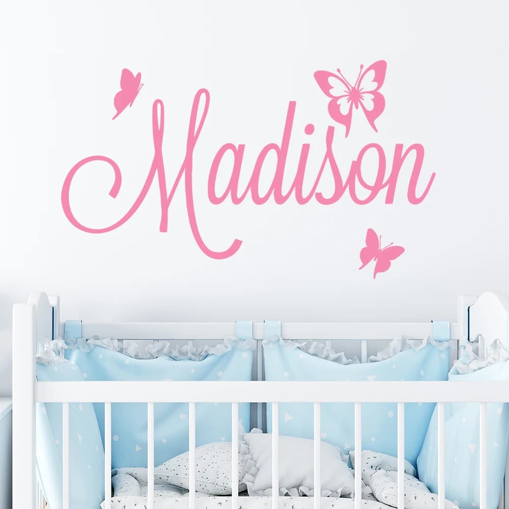 1pc new design customize custom name butterfly wall sticker vinyl art home decorations for wedding vinyl decals